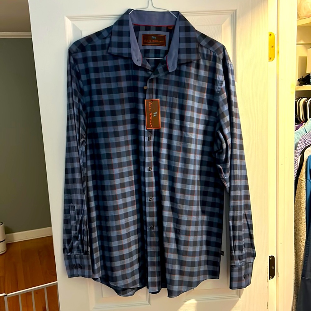 New James Tattersall men’s dress shirt